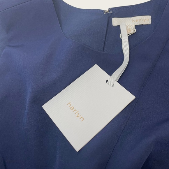 Harlyn - Asymmetrical Cropped Jumpsuit - Navy - Size S - Picture 8 of 8